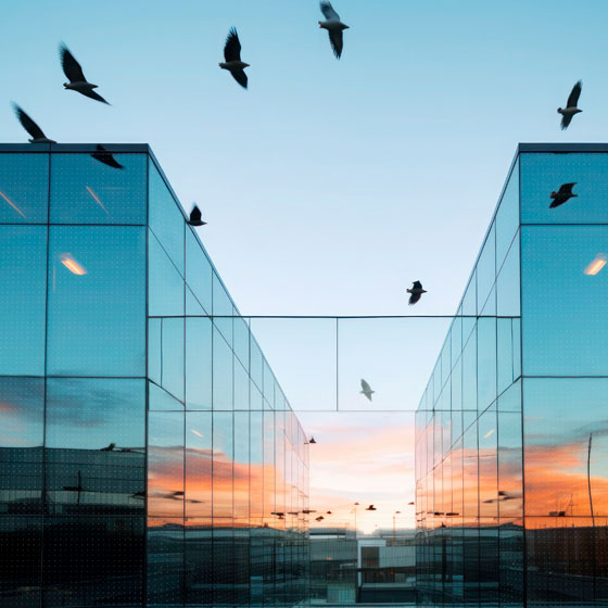 Vogelschutzglas für Fassaden